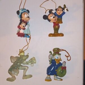 Christmas Tree Ornaments. Mickey, Minnie, Donald and Pluto.